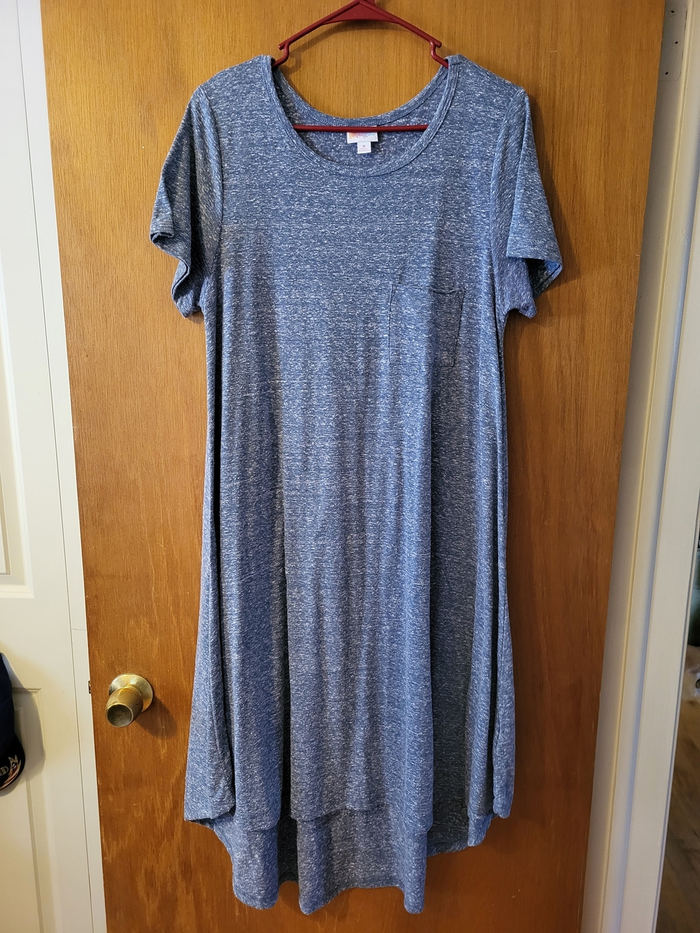 LuLaRoe Heathered Blue-Gray High-Low Swing Dress